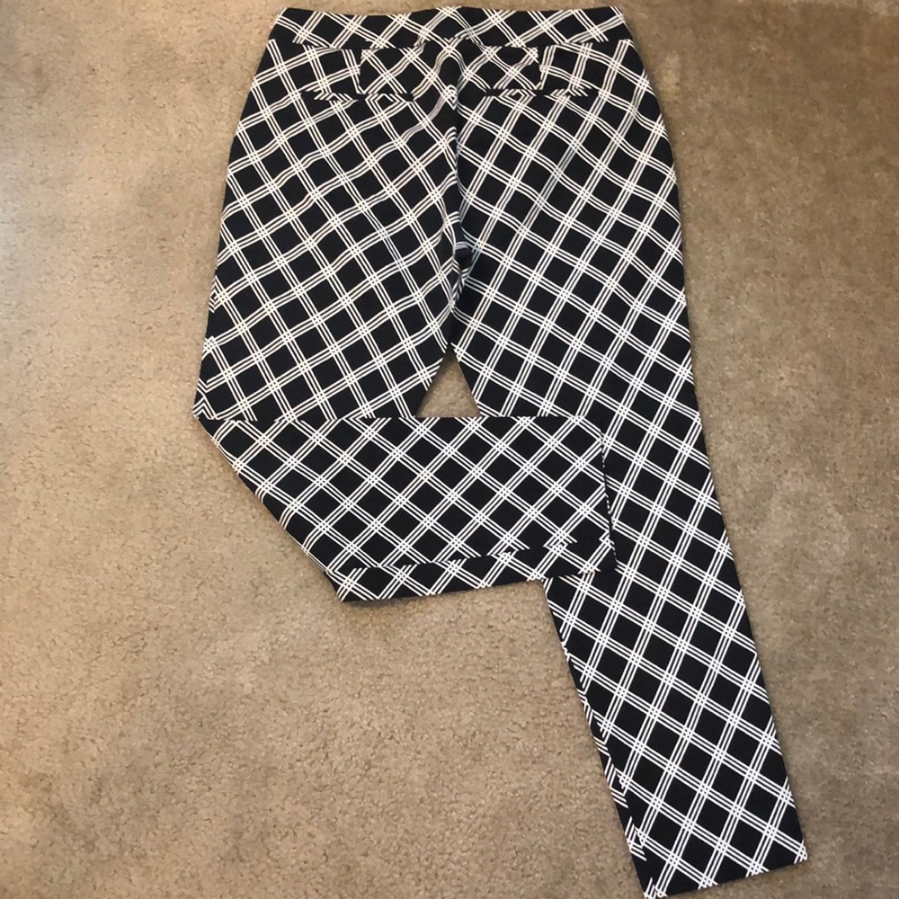 Black Patterned Columnist Pants Express - image 1